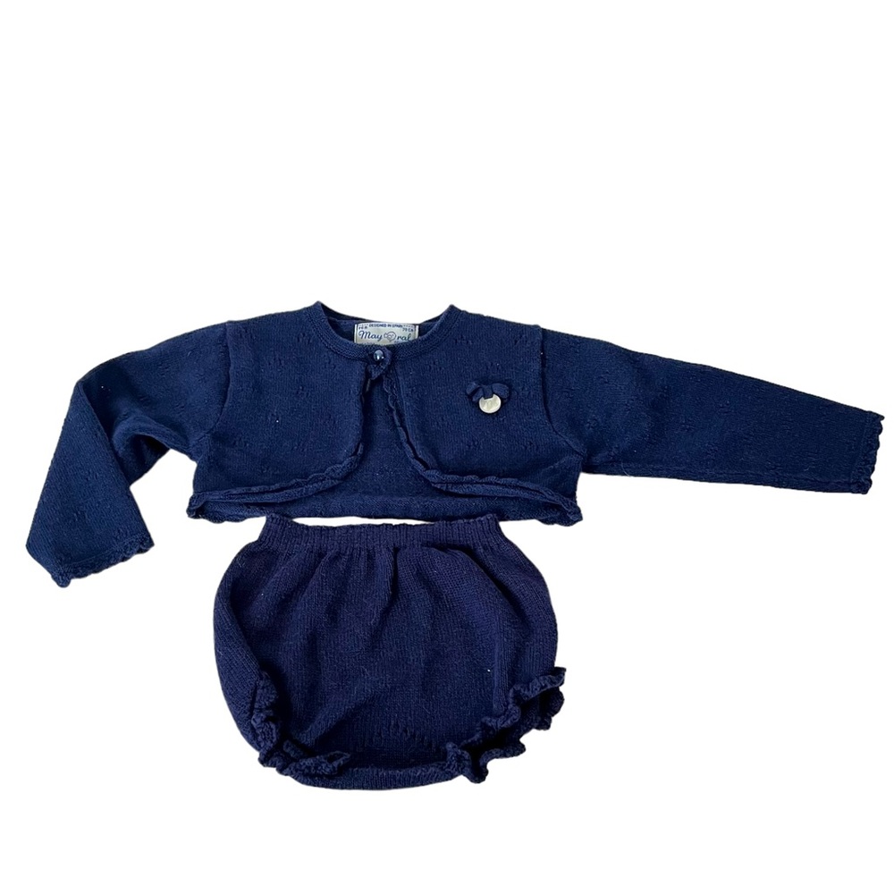 Mayoral Navy Knit 2-Piece Sweater Set Size Newborn